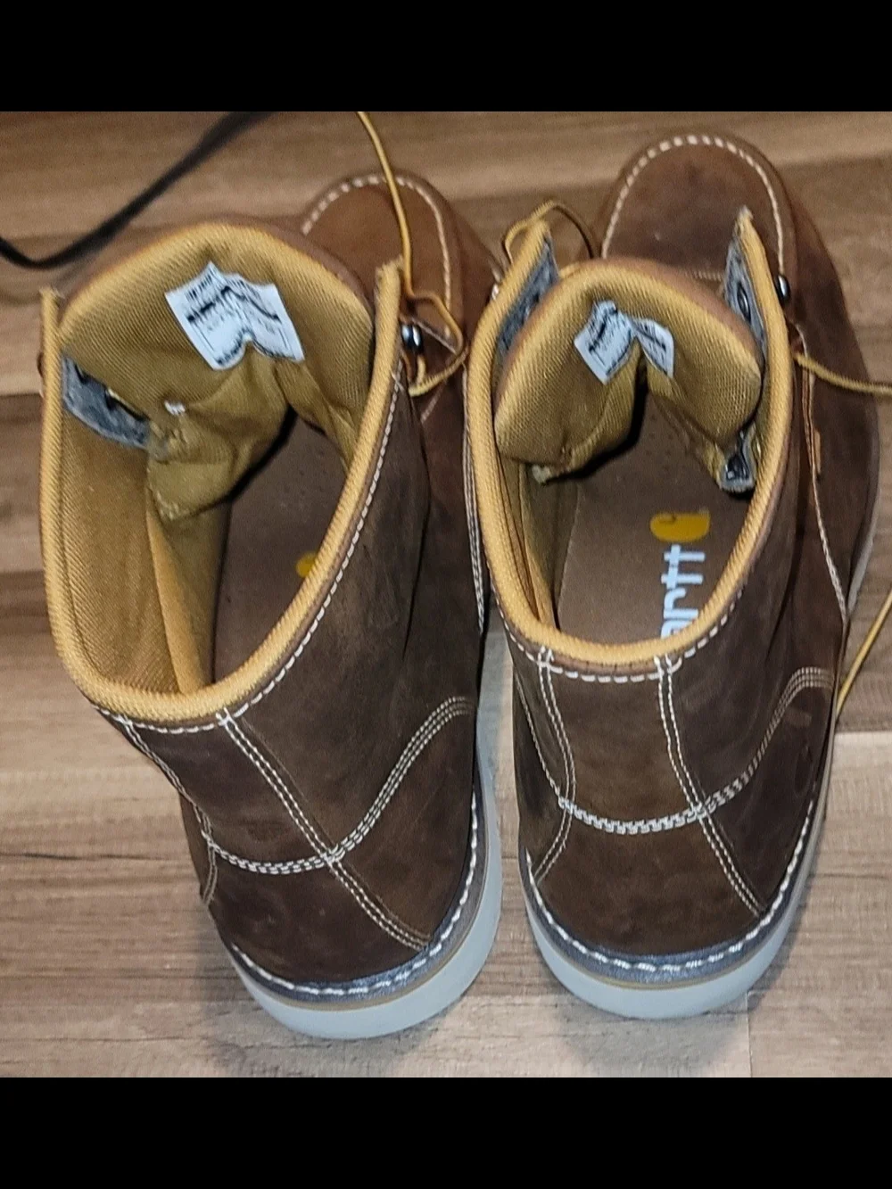 Carhartt Mens Size 13 Brown Moc Toe Waterproof Work Boots CMW6295 worn 2x